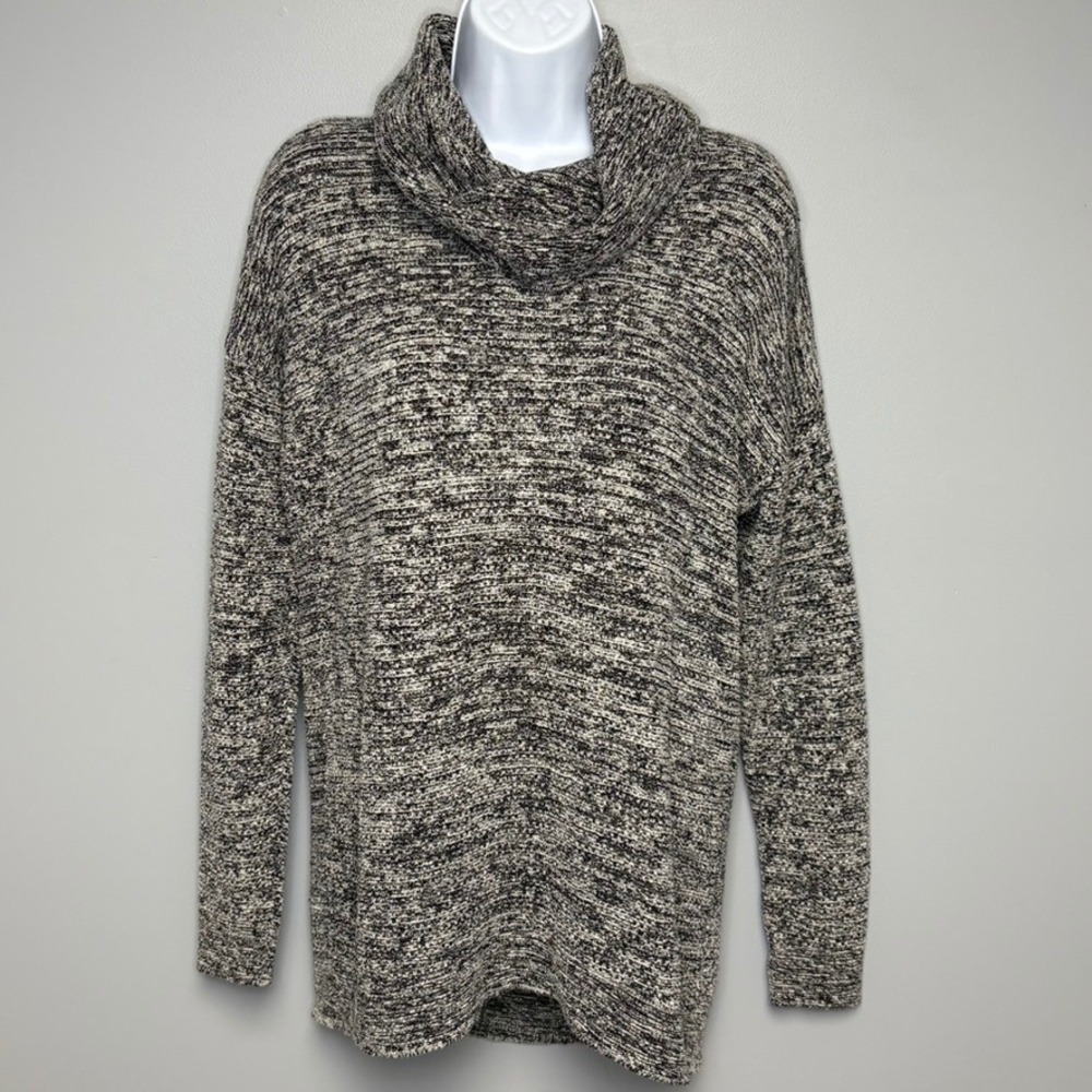J. Jill Chenelle Heather Grey Relaxed Fit Cowl Neck Cozy Fall Sweater Sz S